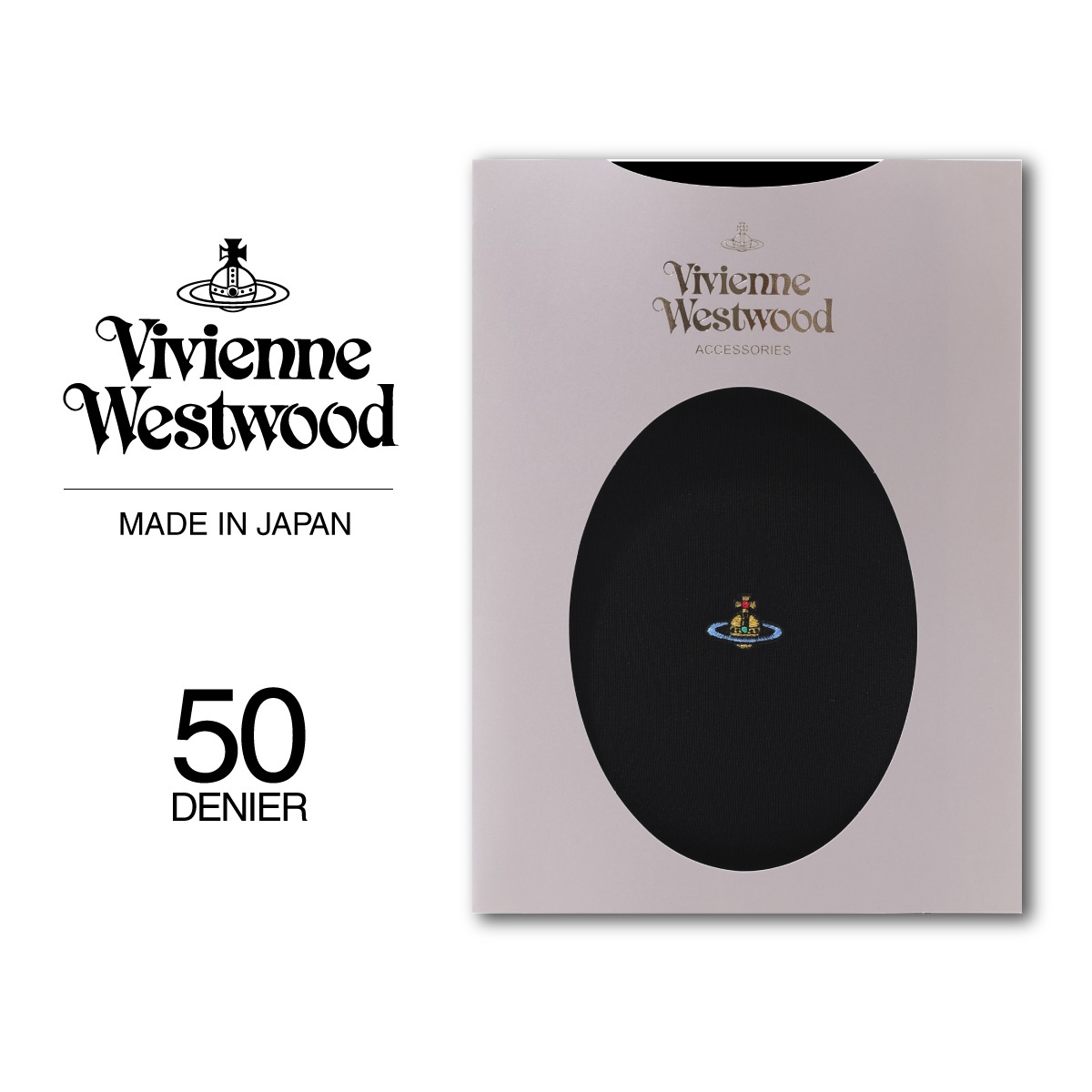 비비안웨스트우드 50데니아 로고 타이즈 스타킹(일본정품)