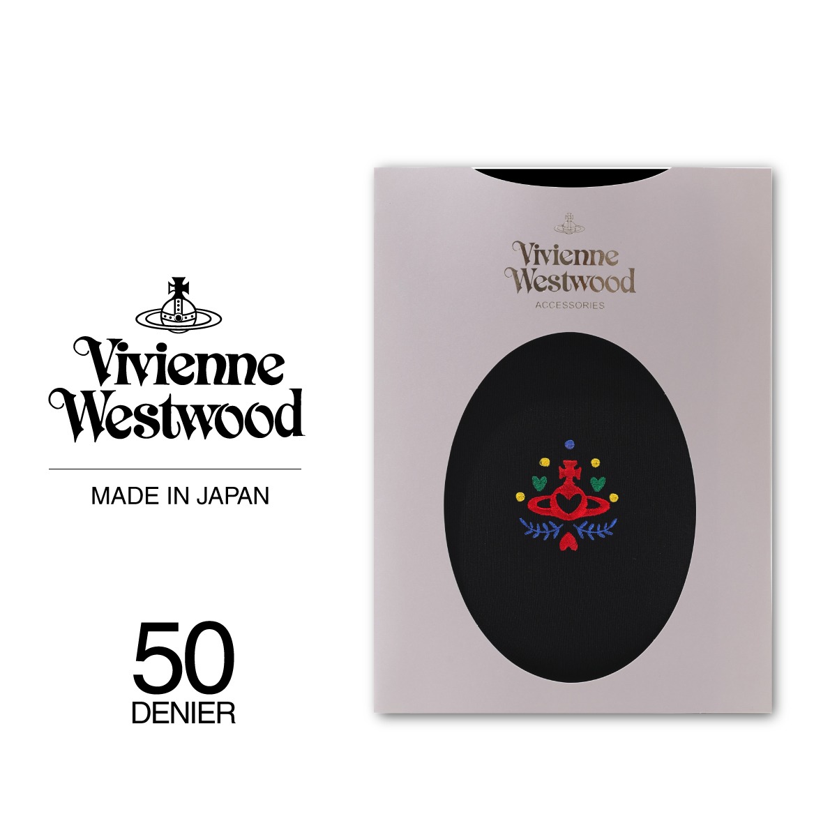 비비안웨스트우드 50데니아 빅로고타이즈 스타킹(일본정품)